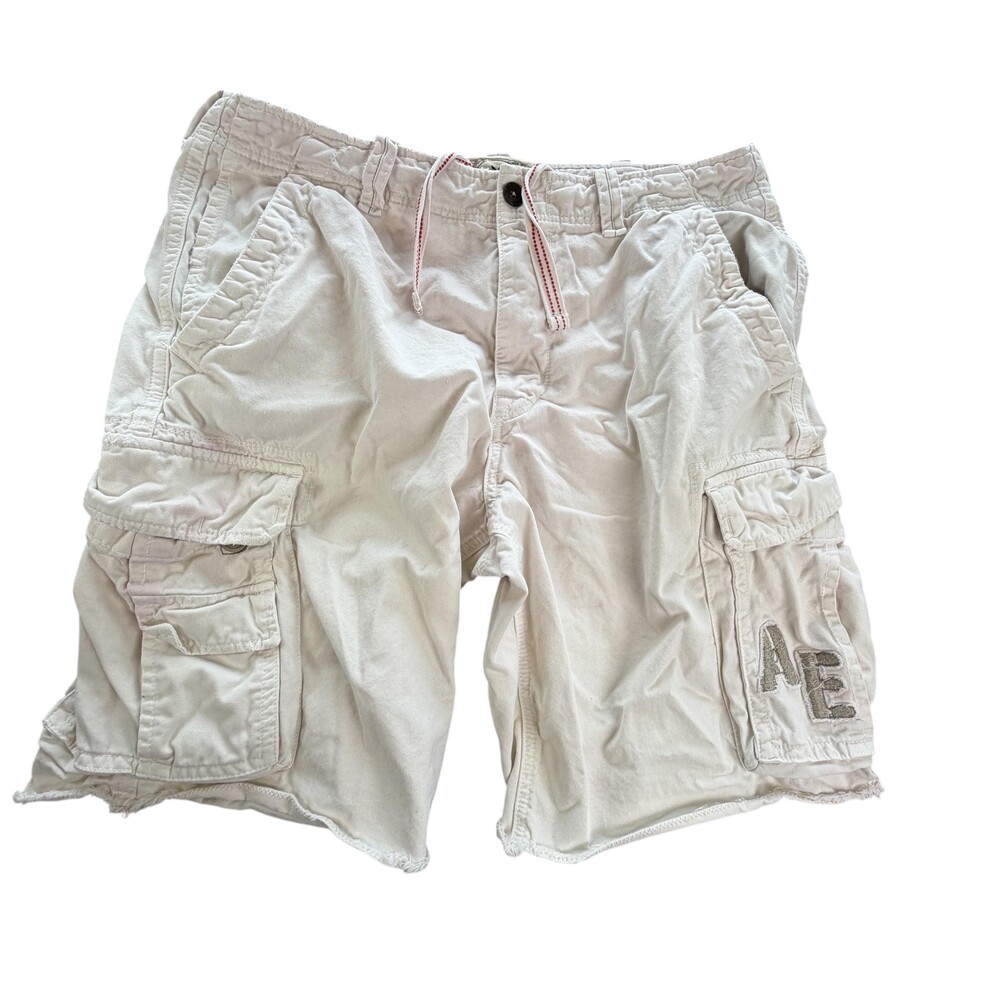 American Eagle Outfitters Cargo Shorts Mens 38 Beige 11 Inseam Longer Length